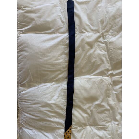 TOMMY HILFIGER‎ Men's Yellow Blue 100% Silk Tear Drop Neck Tie USA Made - Picture 7 of 8
